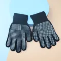 Gants de travail tricotés pour enfants avec des points antidérapants pour jardin et sport. - Taille Unique (4-9 Ans) / Noir