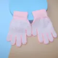 Gants antidérapants en tricot rose pour enfants avec picots blancs pour protection. - Taille Unique (4-9 Ans) / Rose