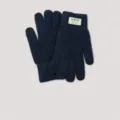 Winter warm knit gloves for adults, touchscreen compatible fingers, windproof thermal design, blue. - Navy Blue