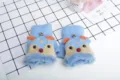 Gants d'hiver pour enfants demi-doigts chauds mignons gants en tricot de dessin animé mignon - 3-7 Ans (Taille Unique) / Bleu