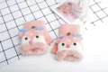 Gants d'hiver pour enfants demi-doigts molletonnés chauds mignons gants dessin animé. - 3-7 Ans (Taille Unique) / Rose