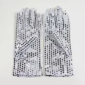 White sequin performance gloves sparkling dance gloves stage costume accessories for party. - One Size / Adult White