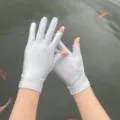 Gants de protection solaire en soie glacée pour femmes et hommes, gants fins demi-doigts vélo. - Taille unique / Gris