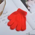 Red toddler knitted five-finger gloves for winter warm children boys and girls daily wear outdoor - Ages 2-6 One Size / Red
