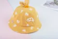 Cute yellow baby bucket hat with heart print for infants and toddlers spring and autumn wear - 6-24 Months / Yellow