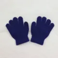 Gants en tricot bleu marine pour enfants, gants d'hiver chauds à cinq doigts pour garçons - Petit (2-4 ans) / Bleu marine