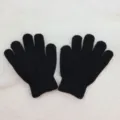 Gants en tricot noir pour enfants, gants d'hiver chauds à cinq doigts pour le spectacle quotidien. - Petit (2-4 ans) / Noir