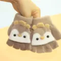 Gants tricotés mi-doigts pour enfants, design de dessin animé chaud pour l'hiver. - 5-10 Ans / Chameau