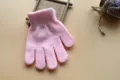 Roze kinder gebreide handschoenen effen kleur winter warme vijf vinger handschoenen comfortabel - S / Roze