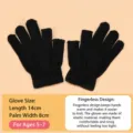 Gants tricotés mi-doigts pour enfants d'hiver gants noirs 14x8cm pour les 5-7 ans - 5-12 Ans / Noir