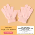 Gants tricotés rose demi-doigts pour enfants, gants chauds élastiques pour 5-7 ans. - 5-12 Ans / Rose