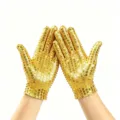 Gants a sequins dores pour adultes fete spectacle danse costume brillant mode accessoire - Taille unique / Or