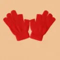Gants tricotés rouges sans doigts pour enfants garçons et filles, gants d'hiver chauds 14cm. - 5-12 Ans / Rouge vif