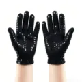 Children black sequin gloves sparkling performance dance gloves for kids stage props - One Size / Kids (3-8 Years) / Black