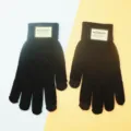 Gants en tricot tactile d'hiver noirs pour hommes et femmes, doublure chaude pour usage quotidien. - Noir