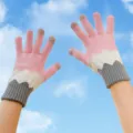 Gants tactiques tricotés roses pour femmes, gants d'hiver chauds en molleton à cinq doigts. - Vague Rose