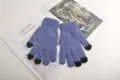 Gants Tricotés Chauds Hiver Homme Tactiles Bleu Chiné Cyclisme Extérieur Confort - Taille unique / Bleu Chiné