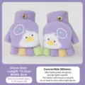 Simpatici guanti invernali in maglia per bambini con design di anatra, morbidi e confortevoli. - Consigliato 4-10 anni / Viola