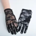 Gants en dentelle noire fins d'été pour femmes, anti-UV, élégants gants de conduite en filet. - Taille unique / Noir