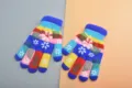 Colorful children's knit gloves with cute snowflake patterns and warm double layer design. - One Size / Large Royal Blue