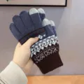 Winterwarme Strick-Touchscreen-Handschuhe mit stilvollem Muster und kuscheligem Rippbündchen. - Einheitsgröße / Dunkelgrau