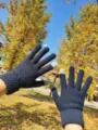 Gants d'hiver tactiles en tricot pour femmes et hommes, gants thermiques chauds en bleu foncé. - Taille unique / Revers Bleu Marine Tactile