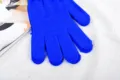 Blue knit gloves for kids, solid color children winter warm gloves for daily wear. - Sapphire Blue