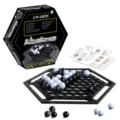 Jeu de plateau stratégique hexagonal avec billes noires et blanches, jeu de logique pour famille. - Type standard