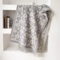 Gris leopard coeur jacquard frange écharpe châle, automne hiver doux chaud confortable foulard. - 65x200cm / Gris