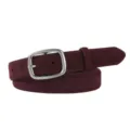 Burgunderroter Wildleder Gürtel für Damen mit vintage silberner Schnalle für Jeans Hosen - 3*100cm / Angola Rot