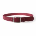 Women vintage suede leather belt with metal pin buckle casual jeans waist strap angola red - 105cm / Angola Red