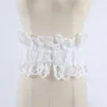 Λευκη δαντελωτη φαρδια ζωνη κορσε για γυναικες, μοντερνο διακοσμητικο αξεσουαρ μεσης για φορεματα. - Με Κουμπιά / Henley Λευκό