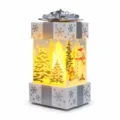 Kerstcadeau doos verlichte lantaarn met sneeuwman en LED verlichting voor feestdagen. - Eekhoorn Sneeuwpop / Wit