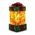 Christmas gift box lantern glowing holiday light with elf design for festive home decor. - Elf / Green