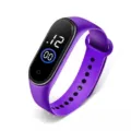 Ψηφιακό αθλητικό ρολόι LED μωβ fitness tracker αδιάβροχο οθόνης αφής ηλεκτρονικό - Μωβ