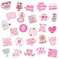 Lot d'autocollants de citations motivantes roses, autocollants esthétiques étanches pour carnet. - Rose Inspirant