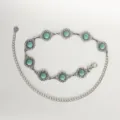 Cadena de Cintura de Metal Turquesa Boho Vintage Vestido Cinturón Joyería Etnica Mujer - Hueco / Plateado