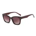 Chic square sunglasses for women with gradient lenses and stylish metal decor for sunny outdoor wear. - Brown Frame Tea Lens