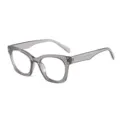 Transparent grey square glasses fashion frame acetate optical eyewear stylish daily wear accessory - Translucent Gray Frame Clear Lenses