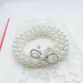 Multi-strand pearl waist chain with crystal rhinestone butterfly buckle for women sweet dress accessory - Hollow Butterfly - Silver
