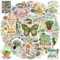100pcs autocollants de citations botaniques inspirantes, vinyle imperméable pour gourde, ordinateur. - 100 Pièces/Paquet