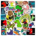 50 pièces mignonnes autocollants de graffiti de dinosaure imperméables pour ordinateur - 50 Pièces/Paquet