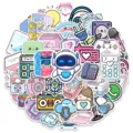 50 pcs mignon dessin animé électronique autocollants imperméables pour coque de téléphone. - Coloré