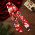 Rood kerst dubbelzijdig bedrukt lint, perfect voor geschenkverpakking en haaraccessoires. - Kerstserie 4 (Rode Kerstman/Sneeuwvlok) / 140cm