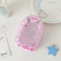 Joli sac de rangement transparent pour poupée rose PVC pochette de présentation cœur - Lapin Rose