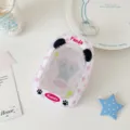 Sac de rangement transparent mignon pour poupée en peluche avec oreilles de panda et pois. - Panda Noir et Blanc