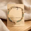 Bracelet de perles en pierre naturelle signe astrologique Vierge avec carte cadeau bijoux femme - Vierge