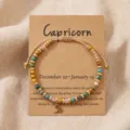 Bracelet en pierres naturelles perles zodiaque Capricorne avec carte cadeau bijoux femme - Capricorne