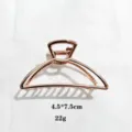 Rose gold geometric metal hair claw clip for women, stylish and elegant hair styling accessory. - Semicircle / 7.5cm / Rose Gold
