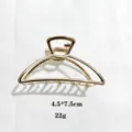 Gold metal hair claw clip minimalist geometric shark clip for women elegant updo hair accessories - Semicircle / 7.5cm / Gold